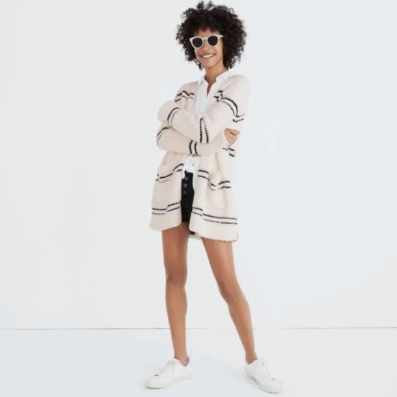 Madewell Striped Bouclé Cardigan Sweater - Picture 2 of 5